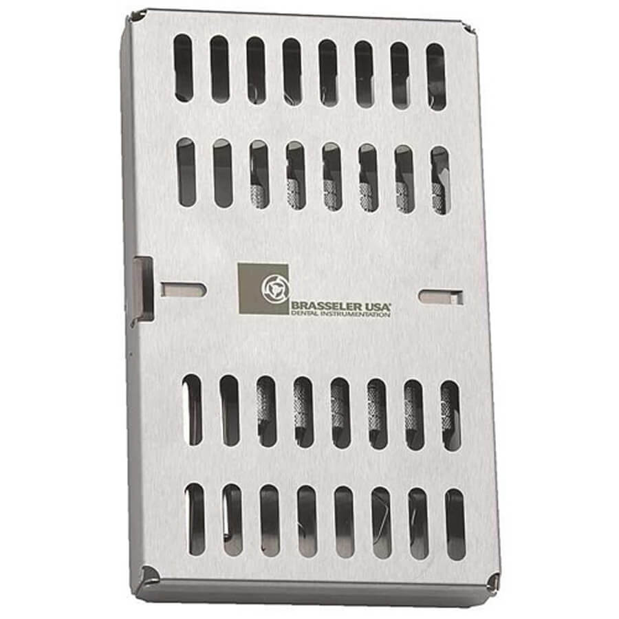 Brasseler CASS9 Covered Stainless Steel Hand Instrument Cassette, 9 Instruments, Autoclavable