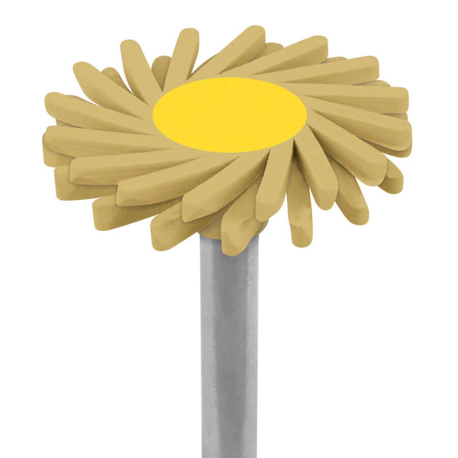 Brasseler Dialite LD (Lithium Disilicate) Fine Yellow Feather Lite Polisher, 14mm, 3-Pack, FLW14FLD.RA