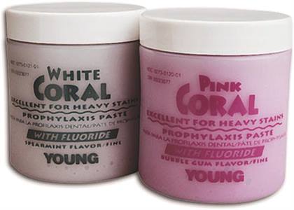 Young Dental Pink Coral Prophy Paste with Fluoride, Bubble Gum Flavor, Fine Grit, 250 g Jar, 16/Case
