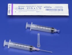 Monoject 6cc Syringe Only, Regular Luer Tip, Sterile, Single-Use, 50/Bx