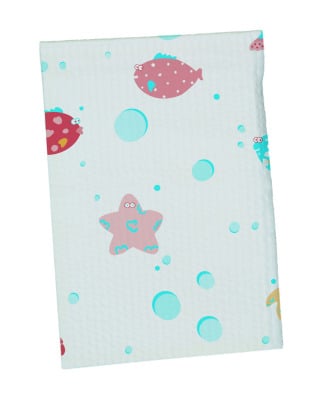 Tidi Products Polytowels Under The Sea 2-Ply Bib, 10 x 13 Inches, Poly-Back, 250 per Box