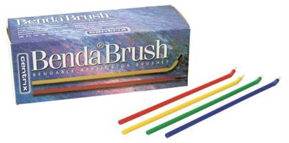Centrix Benda Brush Mini Disposable Applicator Brushes, Fine Point, Assorted Colors, White Bristles, Single-Ended, 144/Box, 370111