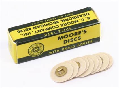 Moore E C Sandpaper Discs, 7/8" Diameter, Brass Center, Coarse Grit, 50/Pkg