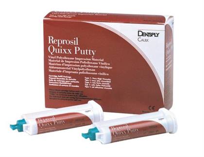 Reprosil Quixx Putty VPS Impression Material, Cartridge Refill, 4 x 50 ml Cartridges + 12 Mixing Tips, 1/Pk