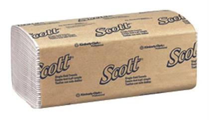 Scott Essential Single-Fold Paper Towels, 1-Ply, White, 250 Sheets/Pack, 16 Packs/Case (4,000 Sheets/Case)