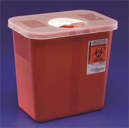 Cardinal Health Sharps Container, 0.5 Gallon, Red, 4.5 x 4.75 x 4.75 inches, 60/Case
