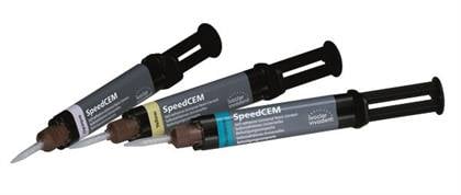 SpeedCEM Plus Self-Adhesive Resin Cement, Yellow, 9g Syringe with 15 Tips