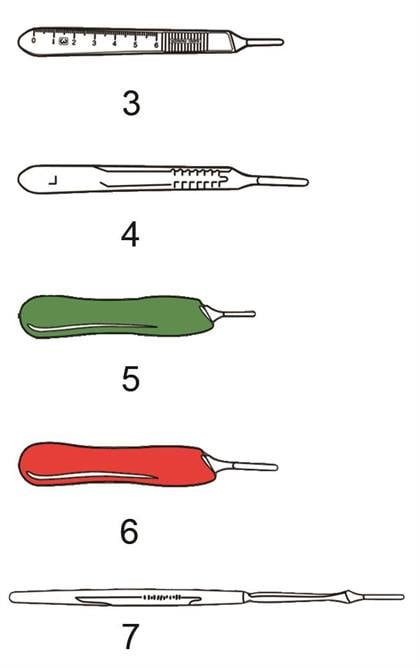 Bard-Parker #5 Surgical Scalpel Blade Handle, Green, 5 Handles per Box