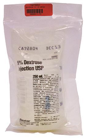Baxter 5% Dextrose Injection, USP, 500 mL IV Solution, Sterile, Nonpyrogenic, 24/Case