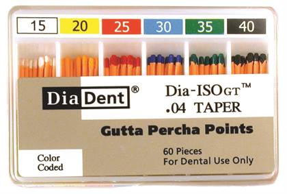 Diadent Dia-ISO GT Gutta Percha Points, .08 Taper, Size #20, Non-Marked, 60/Bx