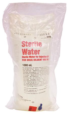 Baxter Sterile Water for Injection, 1000 mL VIAFLEX Bag, 14/Case