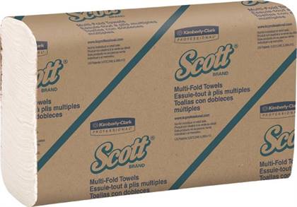 Scott Multi-Fold Paper Towels, 1-Ply, White, 250 Sheets/Pack, 16 Packs/Case (4000 Towels/Case)