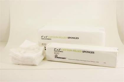 Burkhart 4x4 8-Ply Cotton Filled Non-Sterile Sponges, 2M