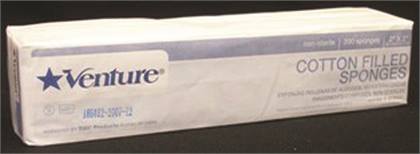 Tidi Products Cotton Filled Gauze Sponges, 4" x 4", 2000 per Case