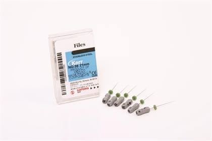 Kerr Endodontics K-Files, Stainless Steel, Size #08, 30mm, Gray, 6/Pack, 14129
