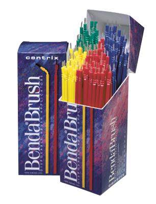 Centrix Benda Brush Big Box Regular, Green with Black Bristles, Single-Ended, 576/Box, 370504