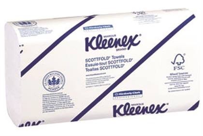 Kleenex Scottfold Multifold Paper Towels, 9.2 x 9.4 in, 25 packs of 120 (3000 towels/case)