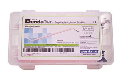 Centrix Benda Twin Disposable Double-Ended Brush Applicators, Regular Point, Pink, 200/Box, 370105
