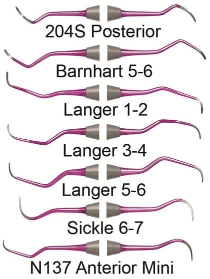 Nordent ImplaMate N67 Implant Scaler, Offset Sickle 6/7, Double End, Titanium Tips, DuraLite ColorRings Handle, CEISN67