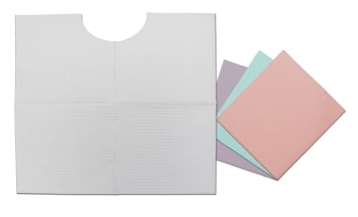Tidi Products Contour Neck Bib, Lavender, 17" x 18", 2-Ply Poly, 500/Case