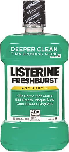 Listerine Fresh Burst Antiseptic Mouthwash, 1.5 L Bottle (Case of 6)