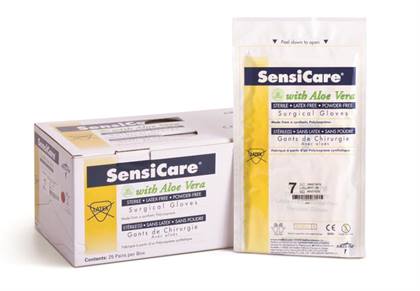 Medline Sensicare Aloe 6.5 Surgical Latex-Free Powder-Free Gloves, Size 6.5, 25 per Box
