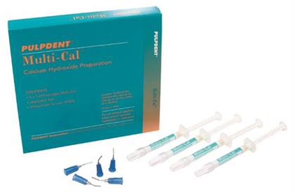 Pulpdent Multi-Cal Calcium Hydroxide Syringe Kit, 4 x 1.2 mL Syringes + 8 Applicator Tips