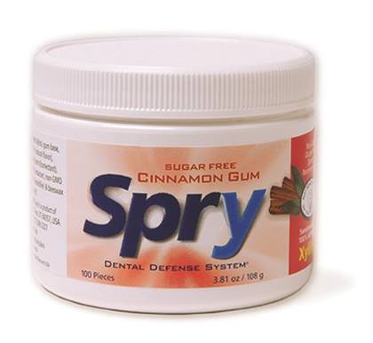 Spry Chewing Gum Cinnamon 100 Count Jar, GC100
