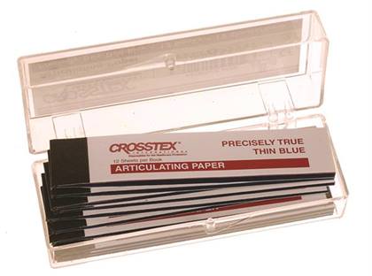 Crosstex Thick Blue Articulating Paper, 127 Microns, 12 Books of 12 Sheets (144 Sheets/Box), TPTH