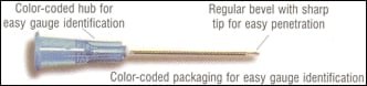 27 Gauge x 1/2" Luer Lock Needles, Plastic Hub, 100 per Box