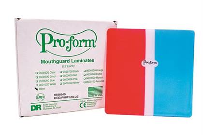 Pro-Form Laminate Mouthguard Material, Black/White/Black, 12/Box