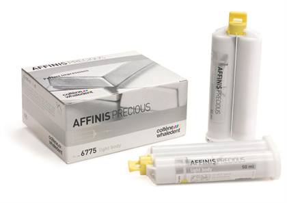 Affinis Precious Light Body Impression Material, 4 x 25 ml Cartridges, with 20 Mixing Tips and Oral Tips, Coltene
