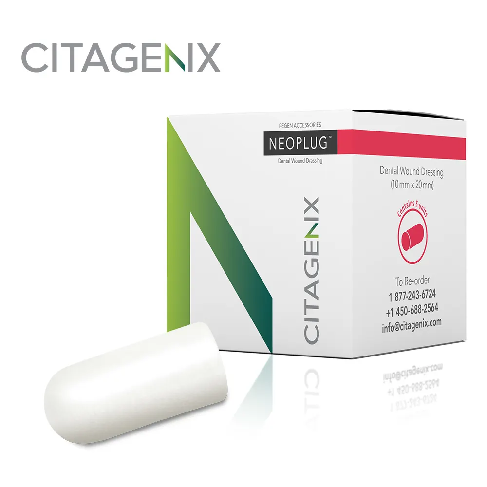 Citagenix NeoPlug Collagen Plug, 10 mm x 20 mm, 5/Box