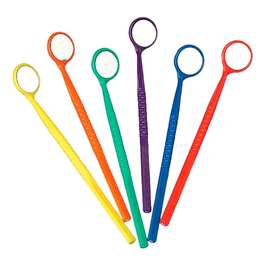 Plasdent Disposable Plastic Dental Mirrors, Assorted Colors, 48/Pkg, MMR-A