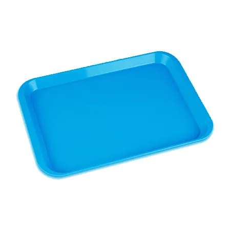 Plasdent Flat Set-Up Tray, Size F (Mini), Blue, High-Impact Plastic, 9-5/8" x 6-5/8" x 7/8", 300FM-2