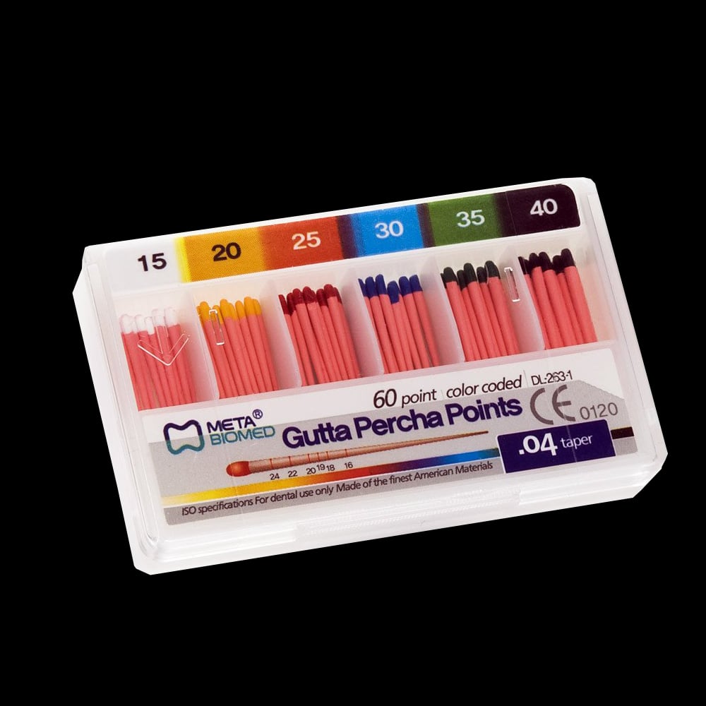 Meta Biomed Gutta Percha Points, ISO #30, 0.04 Taper, 60/Box, 121510-30