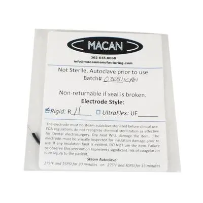 Macan R-F11 Rigid Non-Adjustable Incising Electrode Tip, 2/Pkg