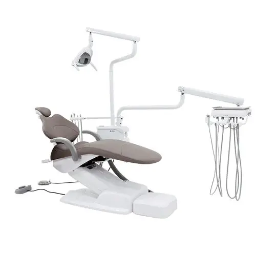 ADS AJ12 Classic 100 Electromechanical Dental Chair Package with Post-Mounted Utility, LED Light, and Accessories, A9121001