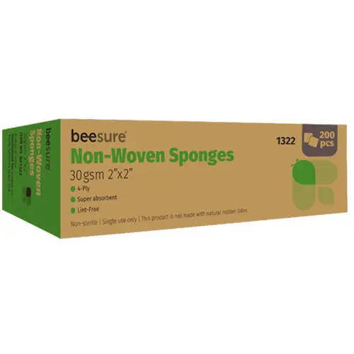 EcoBee Standard Gauze Sponges, 2" x 2", 30 gsm, 5000/Case, 1322