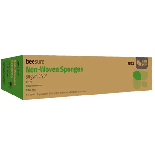 EcoBee Premium Gauze Sponges, 2" x 2", 50 gsm, 5000/Case, 1522