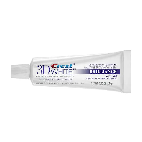 Crest 3D White Brilliance Toothpaste, Vibrant Peppermint, 0.85 oz Tubes, 72/Case, 80288150