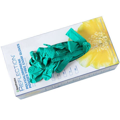 SmartPractice Polychloroprene Examination Gloves, Small, 100/Box, 433062