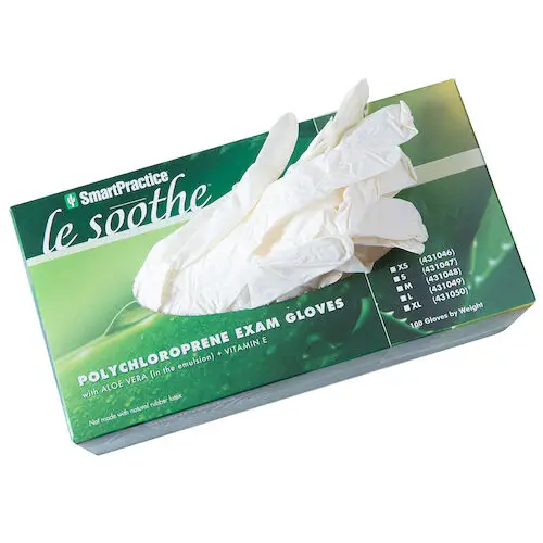 SmartPractice Polychloroprene Examination Gloves, X-Small, Powder Free, 100/Box, 431046