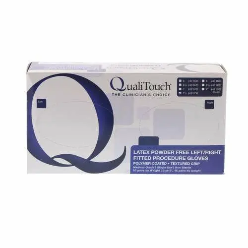 SmartPractice Dental Latex Examination Gloves, Size 7.5, Powder-Free, 50 Pair/Box, 43175