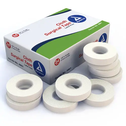 Dynarex Cloth Surgical Tape, 1/2" x 10 yd, 24 Rolls/Pkg, 3561