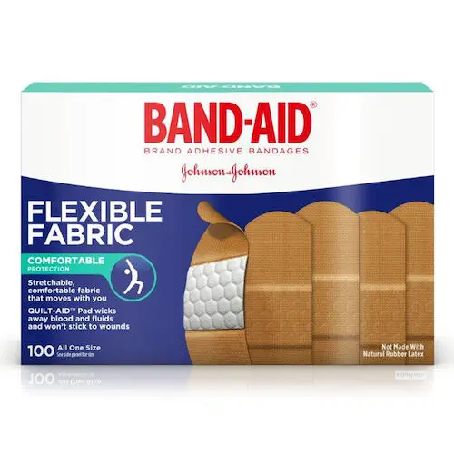 Band-Aid Flexible Fabric Adhesive Bandages, 1" x 3", 100/Box, 4444
