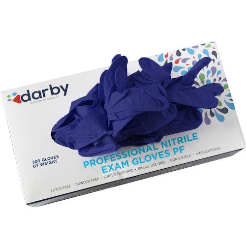 HandsOn Professional Nitrile PF Dark Blue Gloves, Small, 300/Box, Dark Blue, 3272630