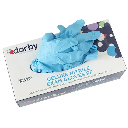 HandsOn Deluxe Nitrile PF Gloves, X-Small, Powder Free, 100/Box, 3273518