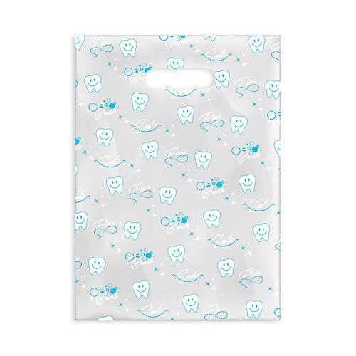 Sherman Specialty Smile Brush Floss Scatter Bags, Clear, 7.5" x 10", 100/Pkg, 98ZZ