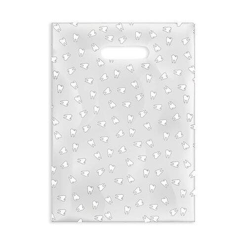 Sherman Specialty Scatter Bags, Teeth Line Art, Clear, 7" x 10", 100/Pkg, 98ZX